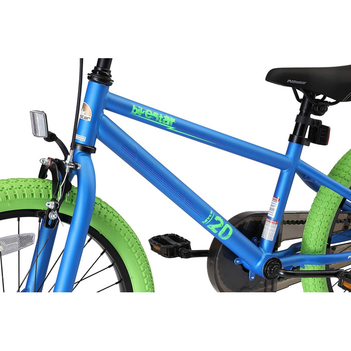 Дитячий велосипед BIKESTAR BMX для хлопчиків і дівчат від 3 до 6 років, 12/16/20 дюймів, синьо-зелений, тестування без ризику