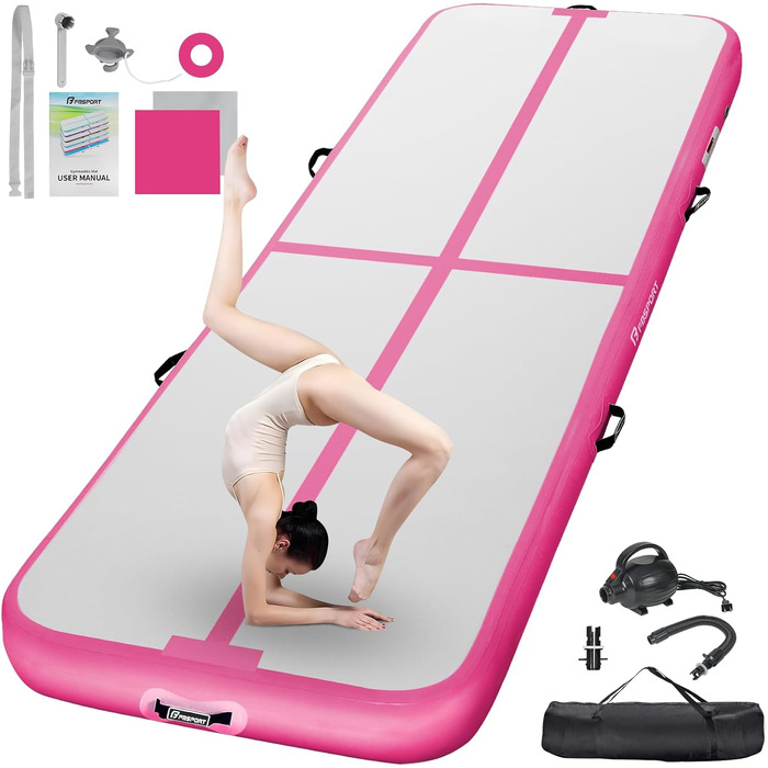FBSPORT Airtrack Matte - килимок для гімнастики та йоги, 300x100x10 см, рожевий