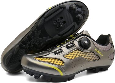 Велосипедні черевики MTB для чоловіків та жінок, сумісні з SPD, унісекс, золоті