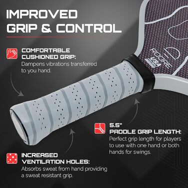 Roore Pickleball: Шлагбаум для піклболу з PET-титаном та ковкою з піною, 16 мм, сертифікований USAP