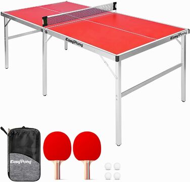 Стіл для настільного тенісу EasyPong 182x91 см, преміум якість, для вулиці та приміщення, з ракетками та м'ячами, легкий і стабільний, OriginalCup