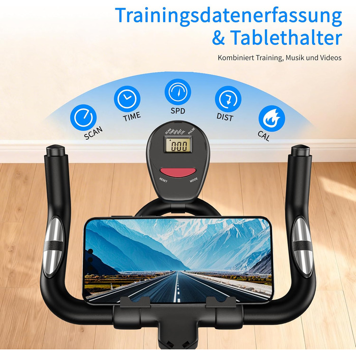 Магнітний велотренажер Heimtrainer для дому, безшумний сайкл з LCD-дисплеєм та ергономічним сідлом, чорний ZD1