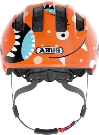 Дитячий велосипедний шолом ABUS Smiley 3.0, помаранчевий, монстр, для хлопчиків і дівчаток, розмір M (50-55 см), глибока посадка, отвір для хвоста, безпечний дизайн