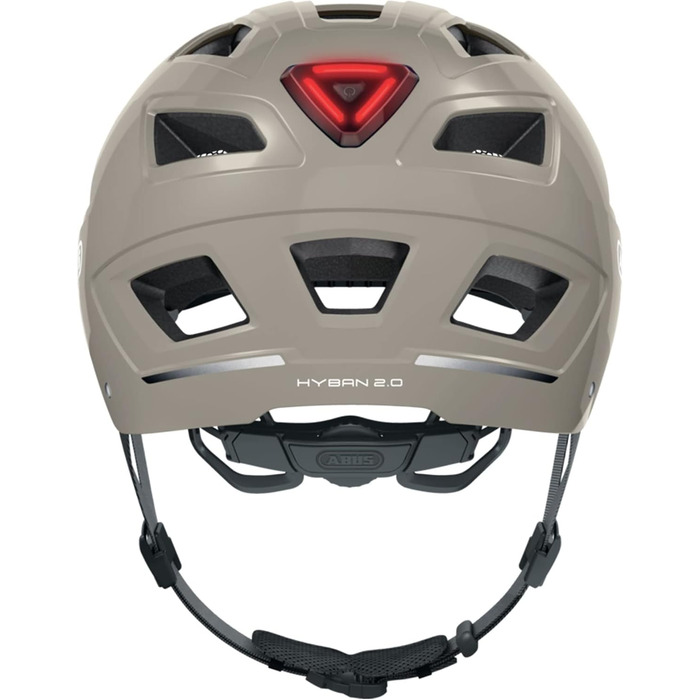 Велошолом ABUS Hyban 2.0 з підсвіткою, ABS, XL, сірий