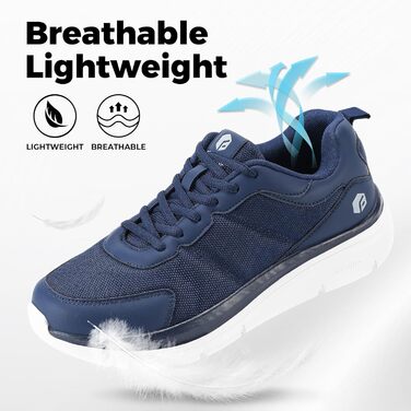 Чоловічі кросівки для ходьби FitVille з широкою колодкою, легкі, для відпочинку, з амортизацією, поверненням енергії, для фітнесу, дихаючі, для залу, гнучкі, розмір 40-50, колір: темно-синій