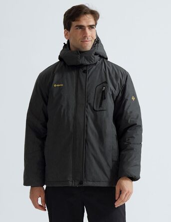 Куртка GEMYSE для чоловіків, водонепроникна, вітронепроникна, з підкладкою, зимова, з капюшоном, для спорту, відпочинку, активного відпочинку, графітово-сіра, XXL