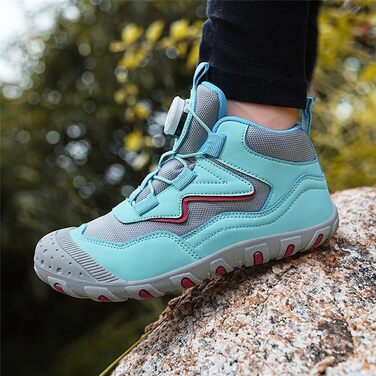 Дитячі баскетбольні кросівки Kinder Swivel Buckle: зручні трекінгові черевики для дівчаток та хлопчиків, водонепроникні, дихаючі, з антиковзкою підошвою (32 EU, блакитні)