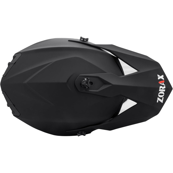 Мотошолом Zorax Mattschwarz XL (61–62 см) для мотокросу з рукавичками XL, окулярами та балаклавою