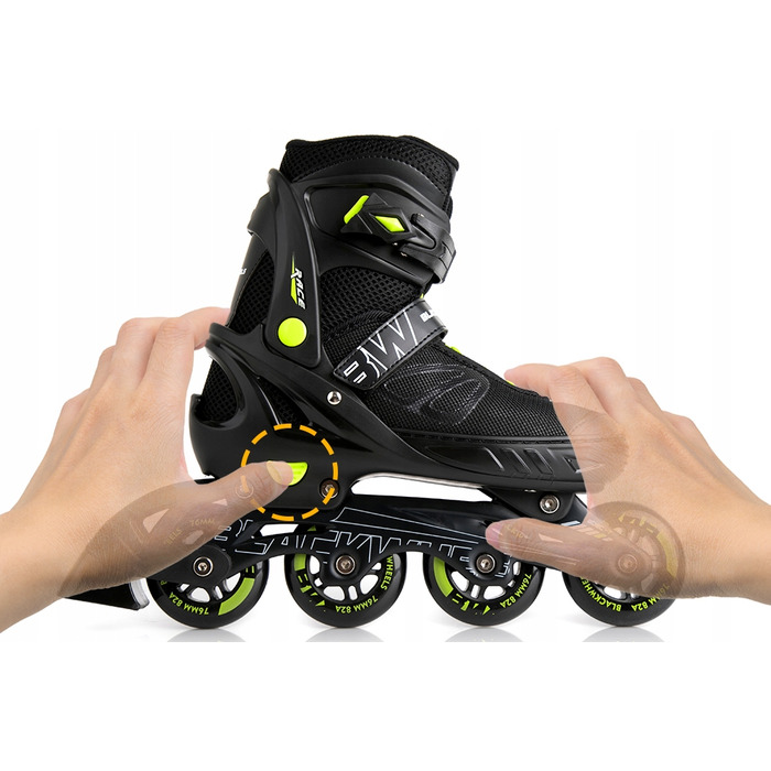 Регульовані ролики Blackwheels Sonic, р. 36-39, чорно-зелені
