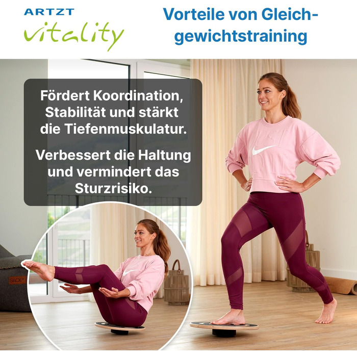 ARTZT vitality Wobblesmart балансборд для реабілітації, профілактики та тренувань, регульований рівень складності, 39 см