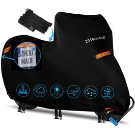 Водонепроникний чохол для мотоцикла Mini Motorrad Abdeckplane Outdoor, 420D Oxford, з відбиваючими смугами, сумісний з Honda Grom, MSX125, Navi, Monkey 125, ролер 50cc (175x66x110cm)