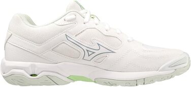 Жіночі кросівки для залу Mizuno Wave Phantom 3 Indoor, 37 EU, білий, сірий, патинове зелений