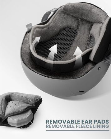 Шолом для сноубордингу та лиж OutdoorMaster з маскою, захисний EPS-піна, 14 вентиляційних отворів, сірий матовий, M