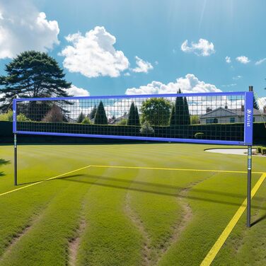 Портативний волейбольний набір: сітка, стійки, м'яч та сумка. Ідеально для саду та пляжу.