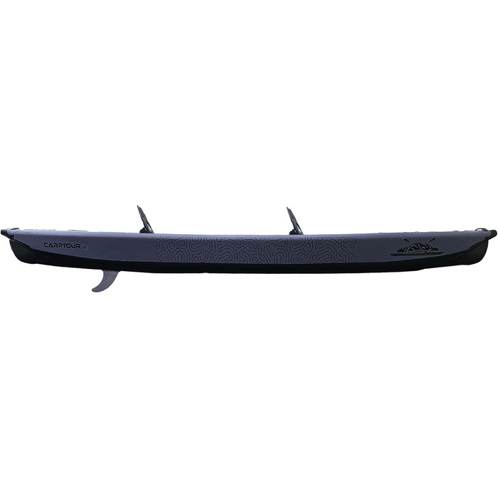 Надувний каяк CARPTOUR C5 Drop Stitch з веслом і 2 сидіннями, сіра сумка, насос, для риболовлі та туризму