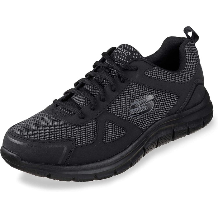 Чоловічі кросівки Skechers Track Bucolo, чорна шкіра та сітчаста вставка, 47.5 EU