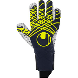 Воротарські рукавички Uhlsport Prediction Supergrip+ Finger Surround для дітей та дорослих, розмір 7, сині/білі/флуо-жовті, футбольні