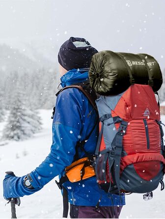 Сплячий мішок Bessport -10°C - 15°C, 4 сезони, зимовий, водонепроникний, для кемпінгу, подорожей, відпочинку на природі, 0°C, зелений