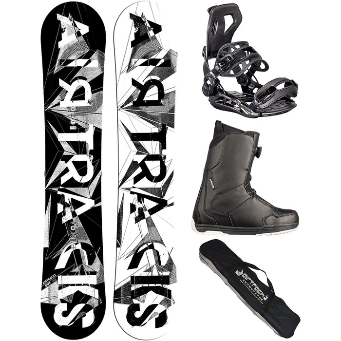 Airtracks Сноубордний комплект для чоловіків: дошка BWF Camber Wide, кріплення Master, черевики Master Atop 42, сумка для сноуборду (155, 159, 161, 165, 171 см)