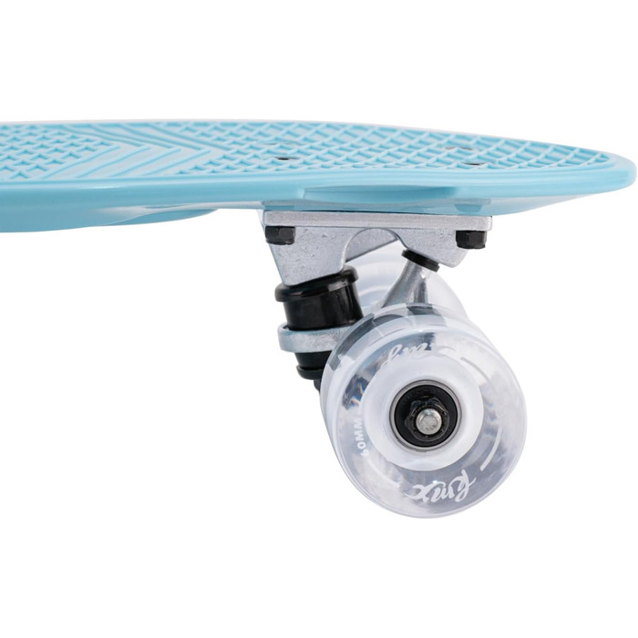Скейтборд KMX Classic Mini Cruiser 22/27 дюймів для дітей, підлітків та дорослих. Алюмінієві осі, підшипники ABEC-9, колеса 60мм, колір Aqua Blau
