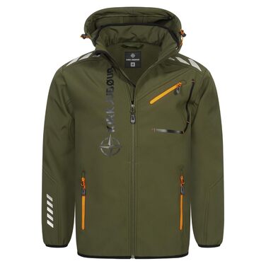 Чоловіча куртка Softshell Kirkjubøur з капюшоном та флісовою підкладкою, водонепроникна 10 000 мм, дихаюча, колір Alvik Khaki, розмір XL