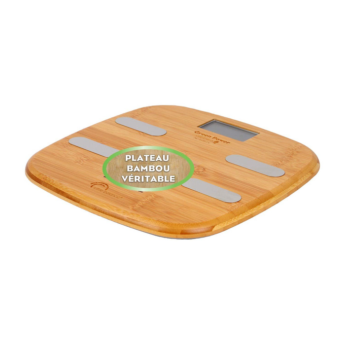 Ваги для вимірювання жиру LITTLE BALANCE 8359 Bambou Connect-4, USB, до 150 кг, без батарейок, з підключенням, бамбук