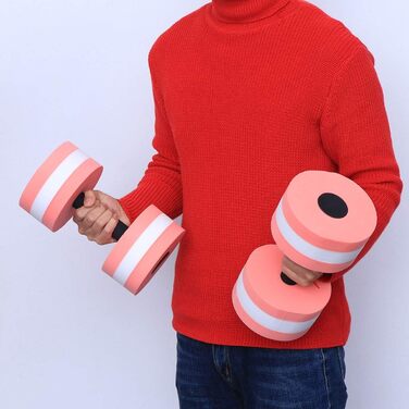 Гідрогантелі LIOOBO з петлеподібним руків'ям для аквафітнесу, аквагімнастики та акваджогінгу (2 шт., рожеві)