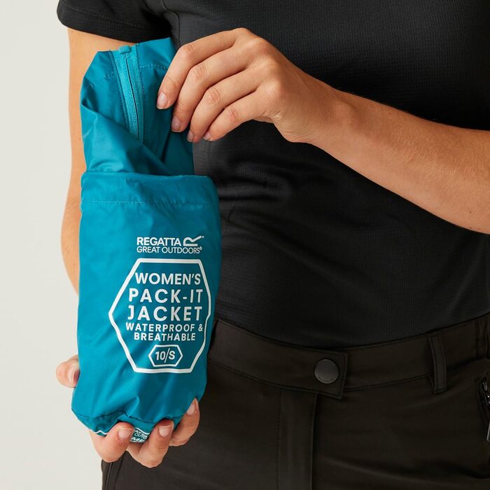 Жіноча водонепроникна куртка Regatta Pack it III, зелена, розмір 3XL