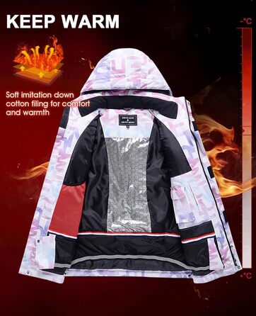 Жіночий гірськолижний костюм (2 частини) від ALSOGO: куртка та штани. Водонепроникний, дихаючий, з капюшоном. Ідеально для катання на лижах та сноуборді. Білий колір.