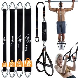 Смуги для підтягувань Fitarc: регульовані еластичні стрічки для підтягувань, 4 шт. з комфортними підставками для ніг. Багатофункціональні тренувальні стрічки для дверей