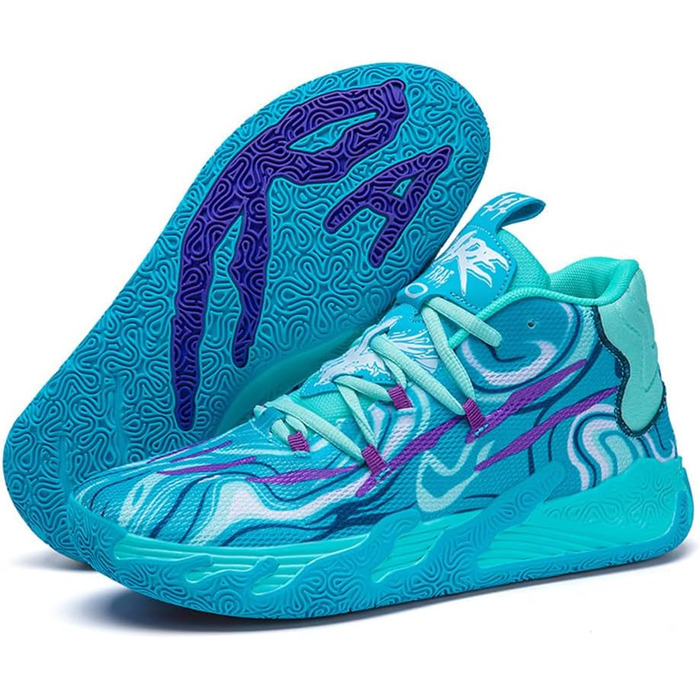 Баскетбольні кросівки для чоловіків та жінок. Високі, антиковзні, для занять спортом, бігу та ходьби. Розмір 37 EU, блакитні.