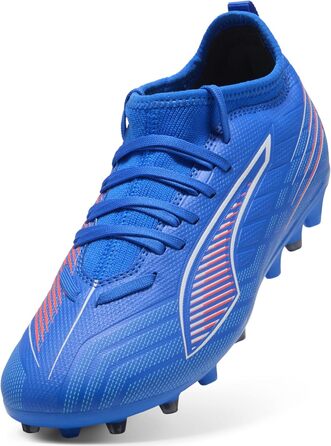 Дитячі футбольні бутси Puma Ultra 6 Match Mg Jr - блакитно-біло-червоні, 35 EU