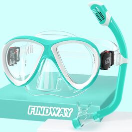 Дитяча маска для плавання та снорклінгу Findway B3-Aqua, панорамна 180°, силіконовий ремінець, антипротікання, для хлопчиків і дівчаток 3-14 років