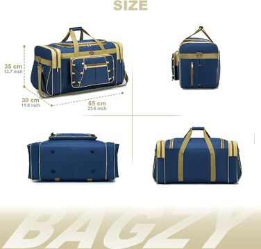 Спортивна сумка для подорожей BAGZY 70 л, водонепроникна дорожня сумка-даффл для залу, кемпінгу та відпустки, зелено-жовта