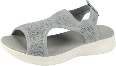 Ортопедичні сандалії для жінок літні, зручні, миючі, на застібці-лямці, спортивні сандалії з м'якою устілкою, для активного відпочинку та трекінгу, повсякденні, сітка, платформа, розмір 37-43, сірий