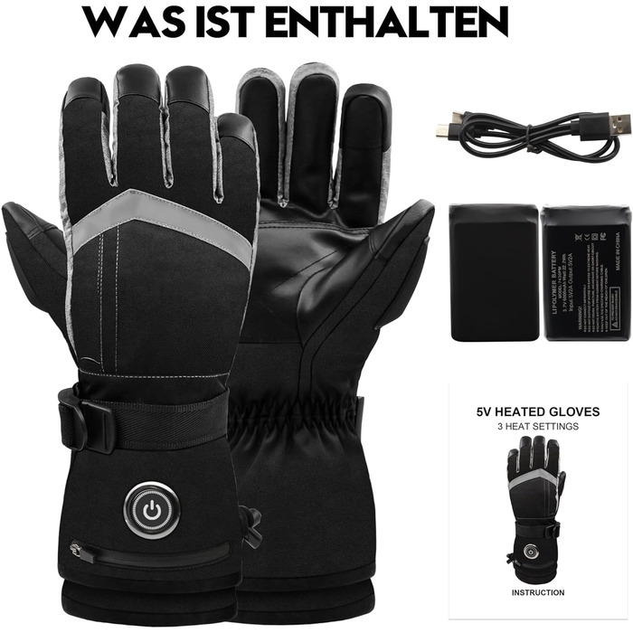 Обогріваючі рукавички SVPRO 5V 6000mAh - водонепроникні та вітронепроникні рукавички для катання на лижах, полювання, мотоциклів та піших прогулянок