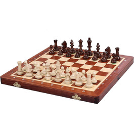 Турнірний шаховий набір Sunrise Chess & Games №3, інкрустація, 35x35 см, художня ручна робота