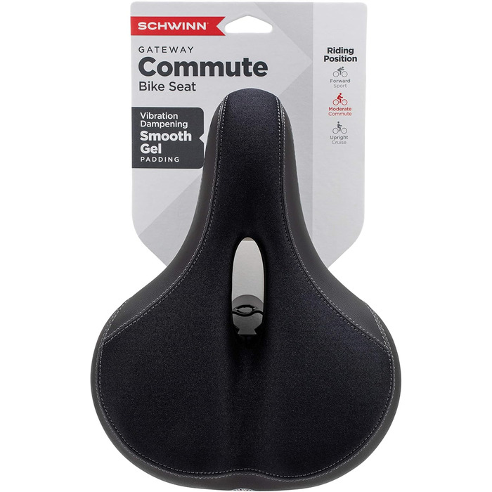Велосипедне сідло Schwinn Comfort, універсальне, гелеве, для чоловіків і жінок, стандартне кріплення, для міського велосипеда