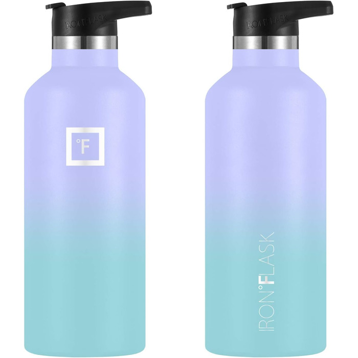 Термос IRON °FLASK 950 мл з трубочкою, вакуумна пляшка з нержавіючої сталі для води, гарячого й холодного, подвійні стінки, 3 кришки, Cotton Candy