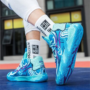 Баскетбольні кросівки для чоловіків та жінок. Високі, антиковзні, для занять спортом, бігу та ходьби. Розмір 37 EU, блакитні.