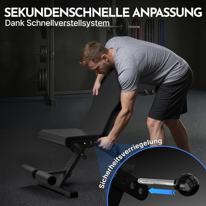 Hantelbank NEOLYMP для дому, до 450 кг, складна та регульована, карбоновий дизайн, 72 положення, з Ebook та доступом до додатку - ідеально для жиму лежачи та силових тренувань