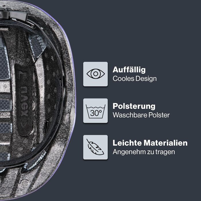 Дитячий велосипедний шолом uvex Kid 2 - регульований розмір 46-52 см, знімна внутрішня підкладка