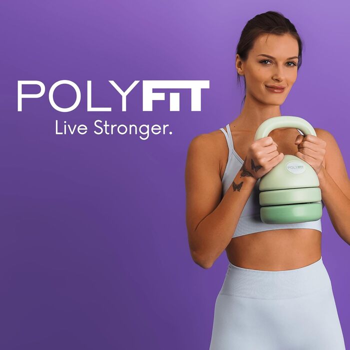 Регульована гантель Polyfit з кулькою, набір для домашнього спортзалу, зелений колір