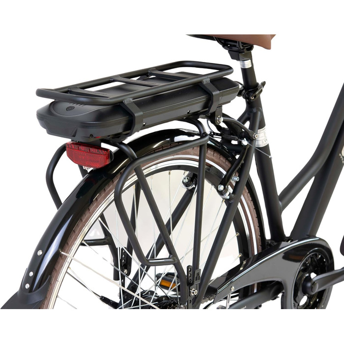 Електровелосипед F.lli Schiano E-Ride 28'' для дорослих, трекінговий, комфорт, акумулятор до 25 км/год, з кошиком і захистом ланцюга, чорний