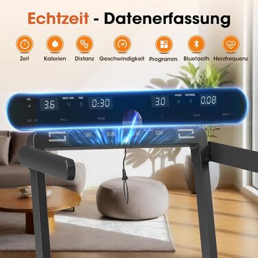 Walking Pad VANNECT: компактний біговий тренажер для дому з регулюванням нахилу, LED-дисплеєм, пультом керування, потужністю 3.0HP та вагою до 180 кг (чорний)