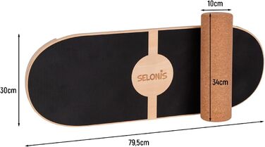 Балансборд дерев'яний для дорослих та дітей: тренування координації, фізіотерапія, серфінг, скейтборд, фітнес, кросфіт, йога. З матом та без. 80x30 см. Натуральне дерево