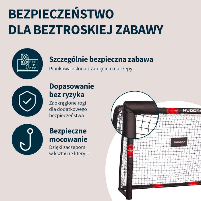 Футбольні ворота Hudora Pro Tect 240x160 см, білі