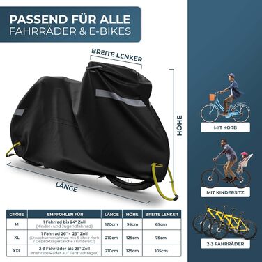 Водонепроникний чохол для велосипеда Xcelenze з відбивачами, міцний та з UV-захистом (XXL, для 2 велосипедів)