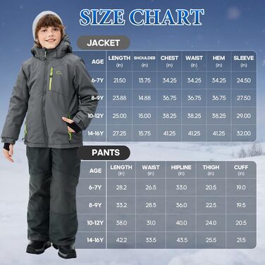 Дитячий зимовий комбінезон SNOWER для хлопчиків, теплий, з капюшоном, для катання на лижах, кольоровий зелений (6-7 років, сірий)