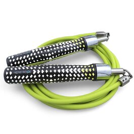 Спортивний скакалка HEREROPE для кардіо, боксу та фітнесу з кульковими підшипниками, ергономічними ручками та антисплутуваним тросом, колір Лимон XL (для зросту від 183 см)